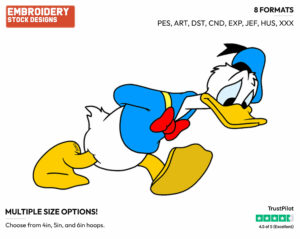 Pacing - Disney's Donald Duck - Embroidery Design in 3 sizes & 8 formats
