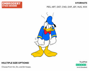 Angry Donald Duck - Disney's Donald Duck - Embroidery Design in 3 sizes & 8 formats