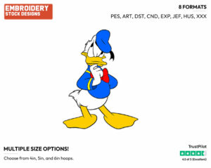 Thinking - Disney's Donald Duck - Embroidery Design in 3 sizes & 8 formats
