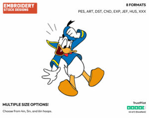 Shocked - Disney's Donald Duck - Embroidery Design in 3 sizes & 8 formats