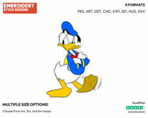 Impatient - Disney's Donald Duck - Embroidery Design in 3 sizes & 8 formats