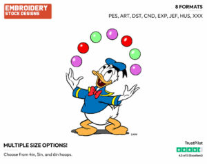 Juggling - Disney's Donald Duck - Embroidery Design in 3 sizes & 8 formats