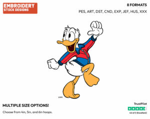 Exercising - Disney's Donald Duck - Embroidery Design in 3 sizes & 8 formats