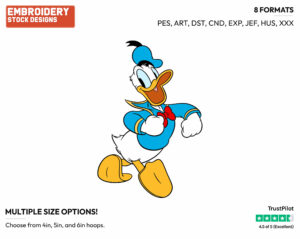 Donald Duck Walking - Disney's Donald Duck - Embroidery Design in 3 sizes & 8 formats