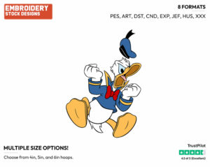 Screaming - Disney's Donald Duck - Embroidery Design in 3 sizes & 8 formats