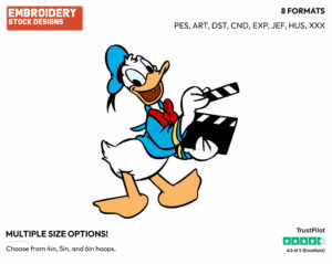 Holding Marker - Disney's Donald Duck - Embroidery Design in 3 sizes & 8 formats