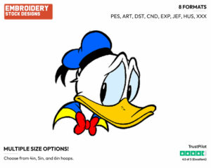 Anxious Donald Duck - Disney's Donald Duck - Embroidery Design in 3 sizes & 8 formats