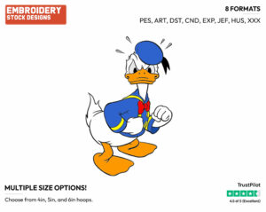 Peeved - Disney's Donald Duck - Embroidery Design in 3 sizes & 8 formats