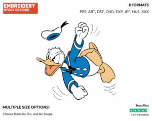 Donald Screaming - Disney's Classic Donald & Daisy Duck - Embroidery Design in 3 sizes & 8 formats