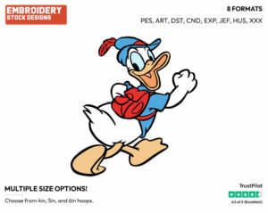 Donald Hiking - Disney's Classic Donald & Daisy Duck - Embroidery Design in 3 sizes & 8 formats