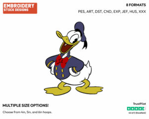 Donald Smiling With Hands On Hips - Disney's Classic Donald & Daisy Duck - Embroidery Design in 3 sizes & 8 formats