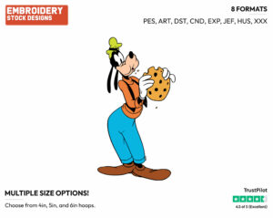 Goofy Eating A Cookie - Disney's Goofy - Embroidery Design in 3 sizes & 8 formats