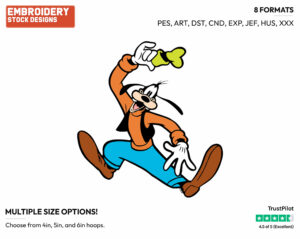 Goofy Cheering - Disney's Goofy - Embroidery Design in 3 sizes & 8 formats