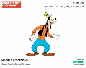 Goofy - Disney's Goofy - Embroidery Design in 3 sizes & 8 formats