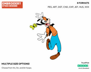 Goofy Tripping - Disney's Goofy - Embroidery Design in 3 sizes & 8 formats
