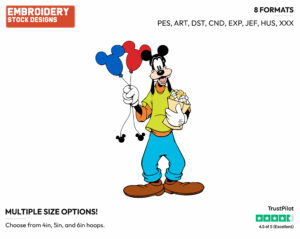 Goofy In Disneyland - Disney's Goofy - Embroidery Design in 3 sizes & 8 formats