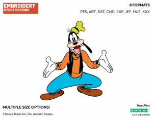Goofy Shrugging His Shoulders - Disney's Goofy - Embroidery Design in 3 sizes & 8 formats