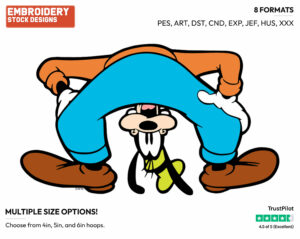 Goofy Playing Peek-A-Boo - Disney's Goofy - Embroidery Design in 3 sizes & 8 formats