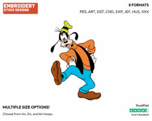 Goofy Dancing - Disney's Goofy - Embroidery Design in 3 sizes & 8 formats