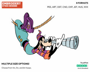 Pirate Goofy - Disney's Goofy - Embroidery Design in 3 sizes & 8 formats