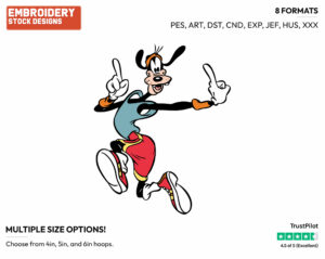 Jogging - Disney's Goofy - Embroidery Design in 3 sizes & 8 formats