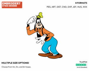 Confused Goofy - Disney's Goofy - Embroidery Design in 3 sizes & 8 formats