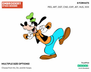 Goofy Dancing - Disney's Goofy - Embroidery Design in 3 sizes & 8 formats