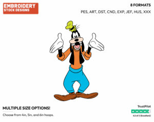 Goofy Shrugging - Disney's Goofy - Embroidery Design in 3 sizes & 8 formats