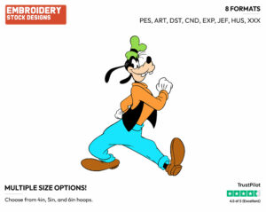 Goofy Walking - Disney's Goofy - Embroidery Design in 3 sizes & 8 formats