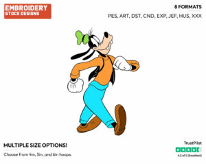 Goofy On A Walk - Disney's Goofy - Embroidery Design in 3 sizes & 8 formats