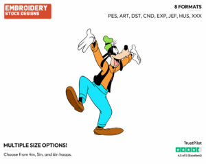 Happy Goofy - Disney's Goofy - Embroidery Design in 3 sizes & 8 formats