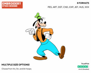 Pointing - Disney's Goofy - Embroidery Design in 3 sizes & 8 formats