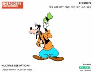 Goofy Greetings - Disney's Goofy - Embroidery Design in 3 sizes & 8 formats
