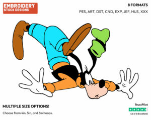 Goofy Tripping - Disney's Goofy - Embroidery Design in 3 sizes & 8 formats