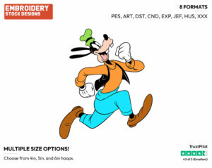 Goofy Running - Disney's Goofy - Embroidery Design in 3 sizes & 8 formats