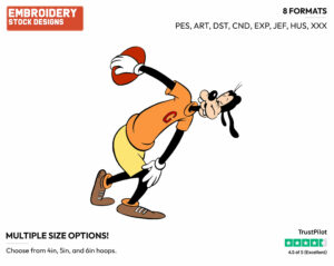 Throwing The Discus - Disney's Goofy - Embroidery Design in 3 sizes & 8 formats