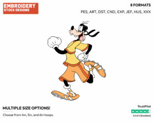 Jogging - Disney's Goofy - Embroidery Design in 3 sizes & 8 formats
