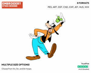 Tipping His Hat - Disney's Goofy - Embroidery Design in 3 sizes & 8 formats