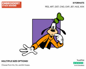 Confused Goofy - Disney's Goofy - Embroidery Design in 3 sizes & 8 formats