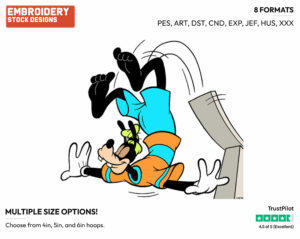 Diving - Disney's Goofy - Embroidery Design in 3 sizes & 8 formats