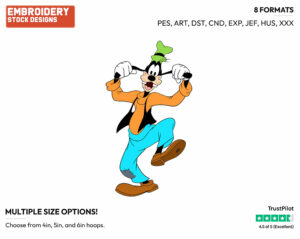 Joking Around - Disney's Goofy - Embroidery Design in 3 sizes & 8 formats