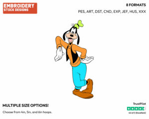 Hanging Out - Disney's Goofy - Embroidery Design in 3 sizes & 8 formats