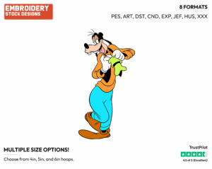 Shy Goofy - Disney's Goofy - Embroidery Design in 3 sizes & 8 formats