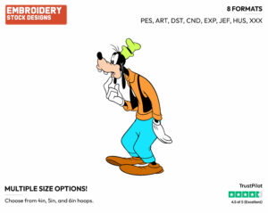 Confused Goofy - Disney's Goofy - Embroidery Design in 3 sizes & 8 formats