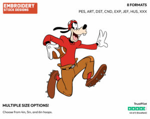 Running With Football - Disney's Goofy - Embroidery Design in 3 sizes & 8 formats