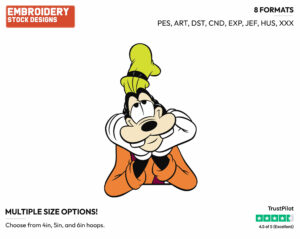 Dreamy Goofy - Disney's Goofy - Embroidery Design in 3 sizes & 8 formats