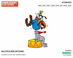 Goofy, Circus Seal - Disney's Goofy - Embroidery Design in 3 sizes & 8 formats