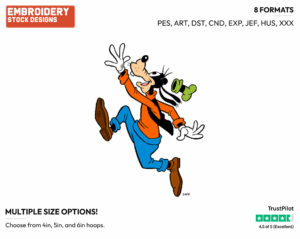 Running - Disney's Goofy - Embroidery Design in 3 sizes & 8 formats