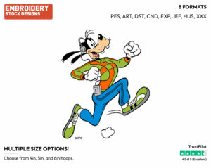 Jogging - Disney's Goofy - Embroidery Design in 3 sizes & 8 formats