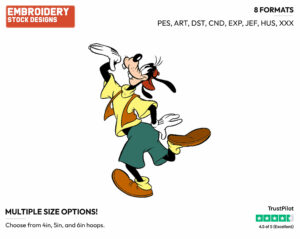 Dancing - Disney's Goofy - Embroidery Design in 3 sizes & 8 formats
